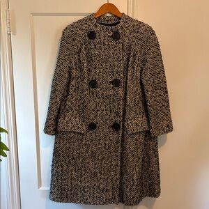 Vintage Elegant Black and White Women's Coat